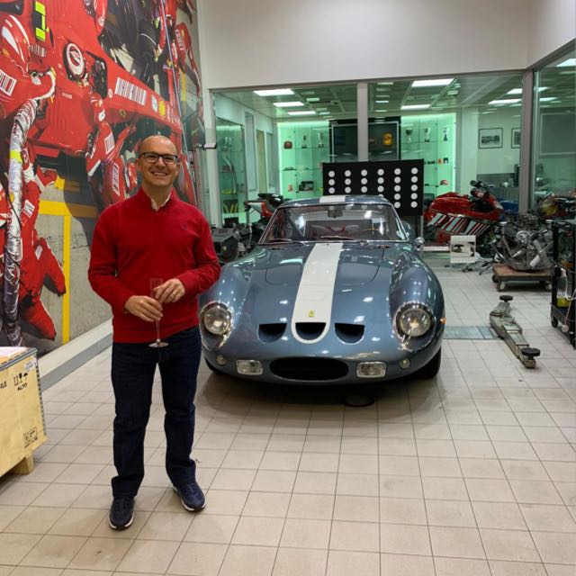 Simon Walton with a classic Ferrari